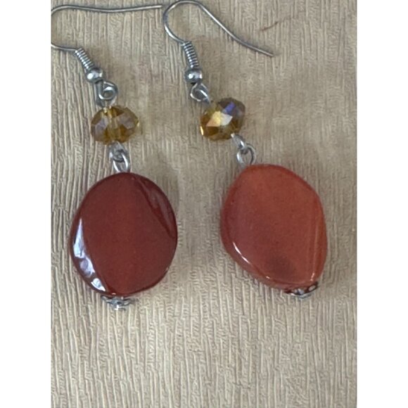 Gorgeous Carnelian Pendant on Carnlian and Orca Agate Strand Necklace w/Earrings - Picture 8 of 13